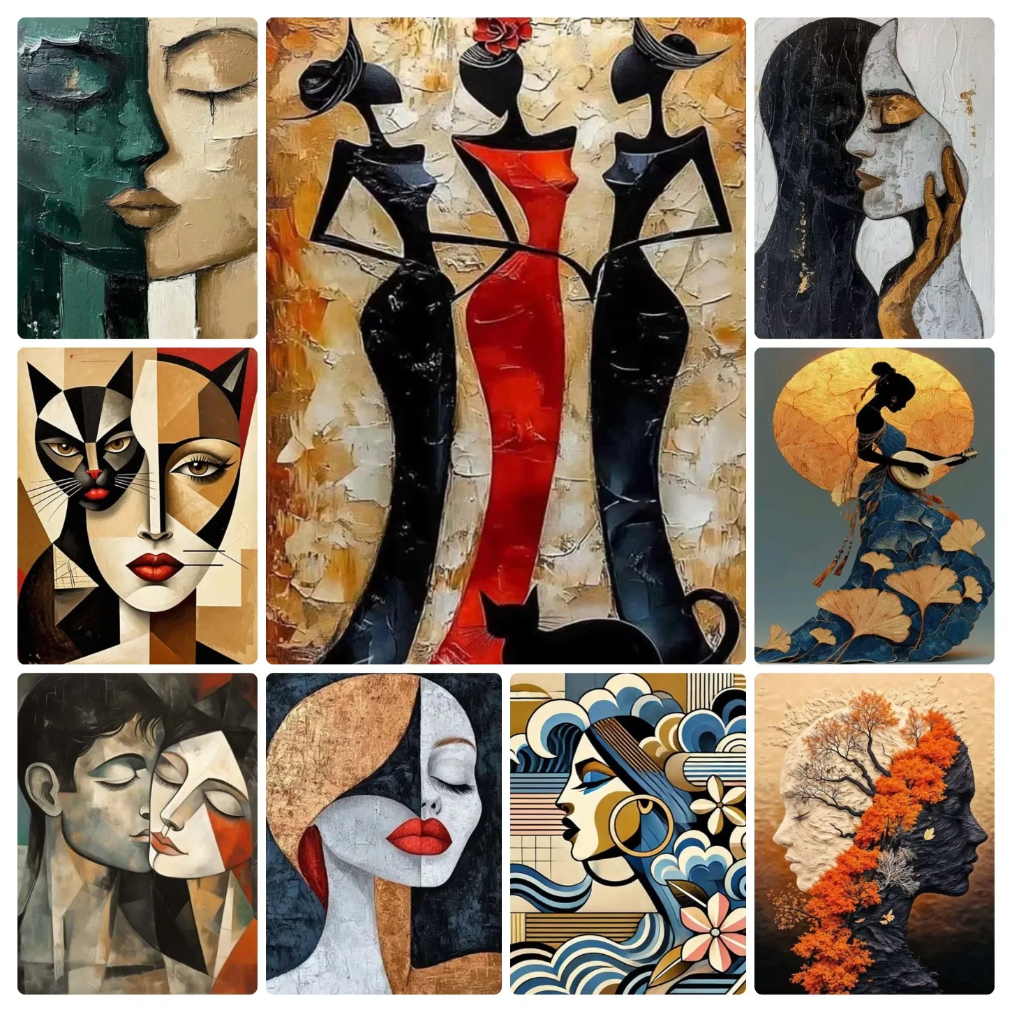 Jigsaw Puzzle 500/1000/1200/2000 Pcs Abstract Face Art Jigsaw Puzzles for Adults Stress Relief Toys Gift Educational Toys