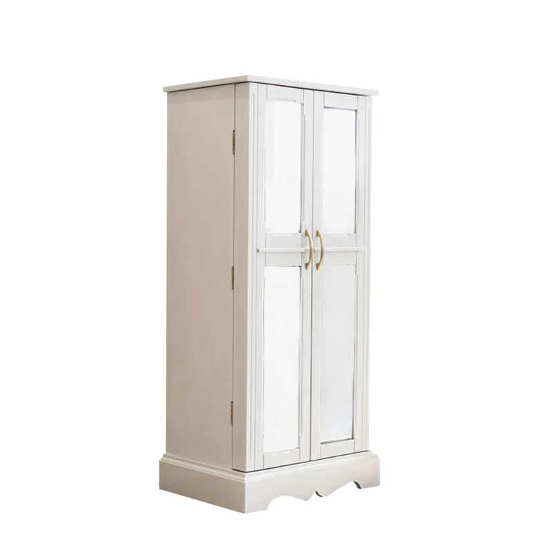 Light luxury, solid wood, double door, multi-drawer, with mirror, jewelry, home storage display cabinet