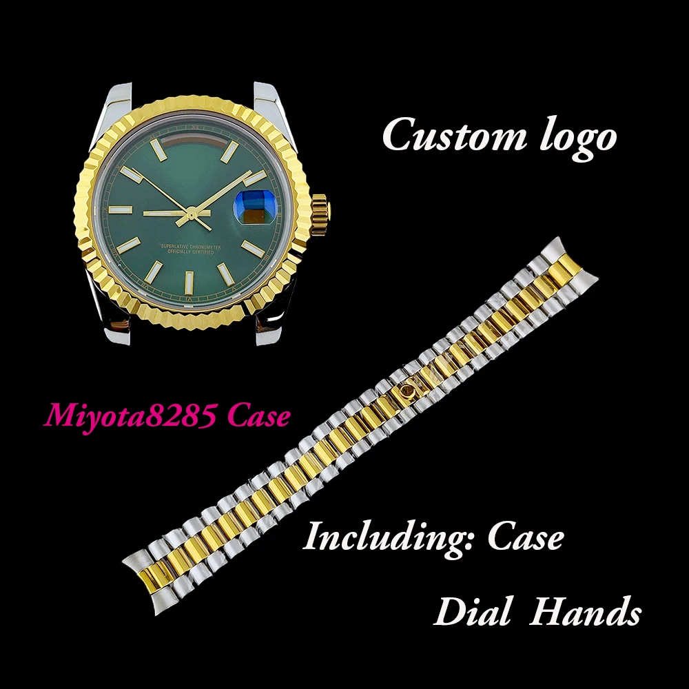 Customized logo Miyota8285 case men's watch stainless steel case sapphire glass suitable for 8285 movement watch accessories