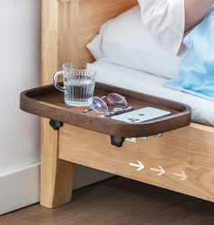 Wood Bedside Shelf for Bed and Bunk Bed Shelf Tray Table Caddy Top Bunk Organizer Clamp on Shelf for College Dorm Room  Bunk Bed