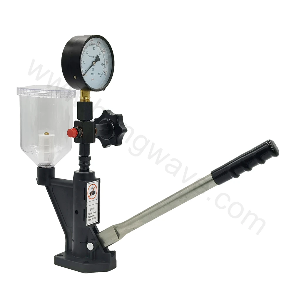 400Bar 6000PSI Diesel Fuel Injector Tester S60H Nozzle Validator Tester with Dual Scale Gauge Common Rail Pressure Repair Tool