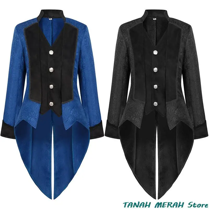 ผู้ชายวินเทจแจ็คเก็ตยาว Tuxedo Tailcoat บุรุษชุดสูทวินเทจแจ็คเก็ต Swallowtail ฝุ่น Steam Punk เครื่องแต่งกายชุดเด็กผู้ใหญ่