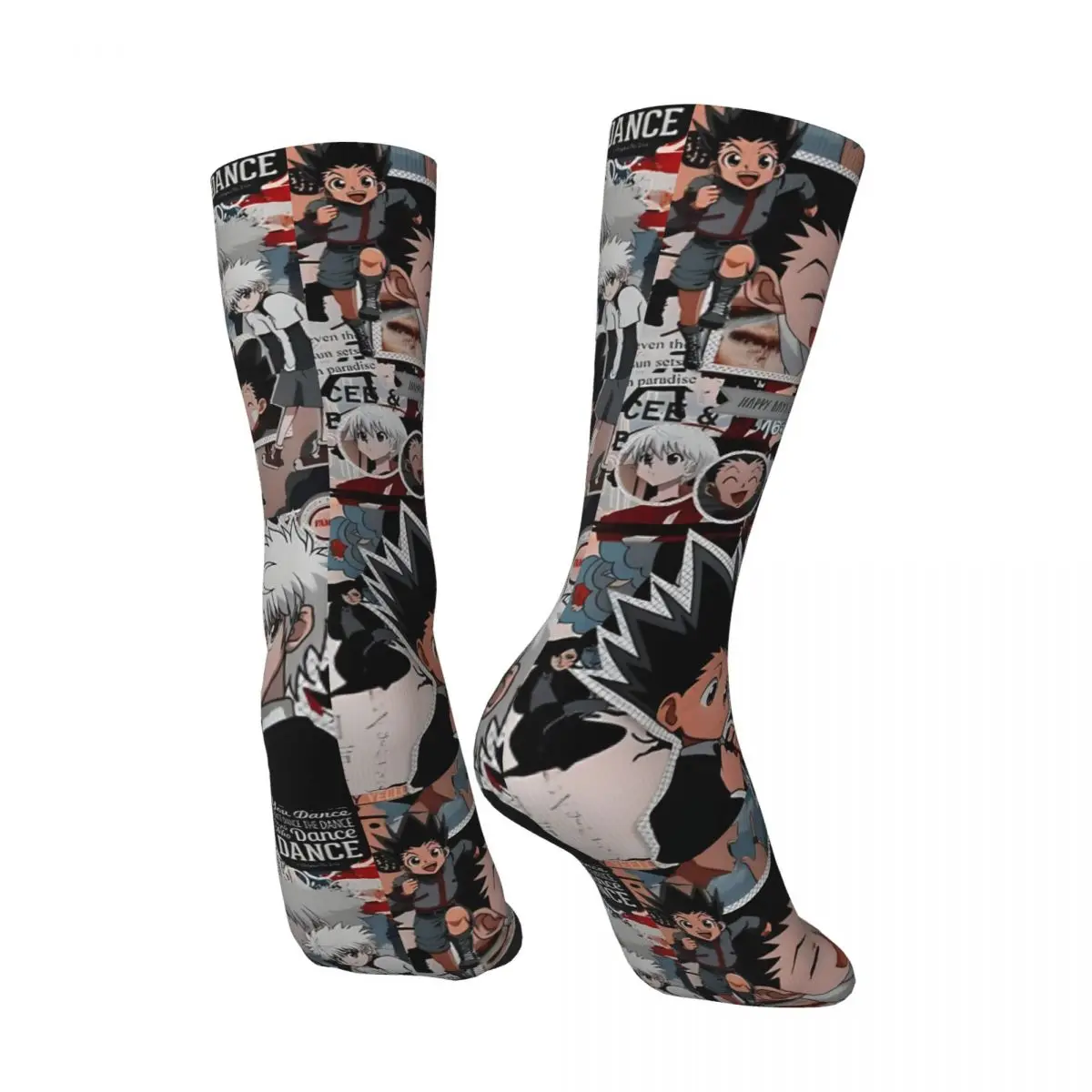 Hip Hop Retro Killua And Gon Gentlemen Crazy Men's compression Socks Unisex Hunter Hunter Anime Harajuku Seamless Crew Sock