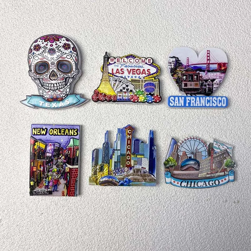

US Landmark 3D Resin Fridge Magnets Imanes American City Souvenir US Iconic Scenery Nevera, Decoración Hogar, Cute Magnets