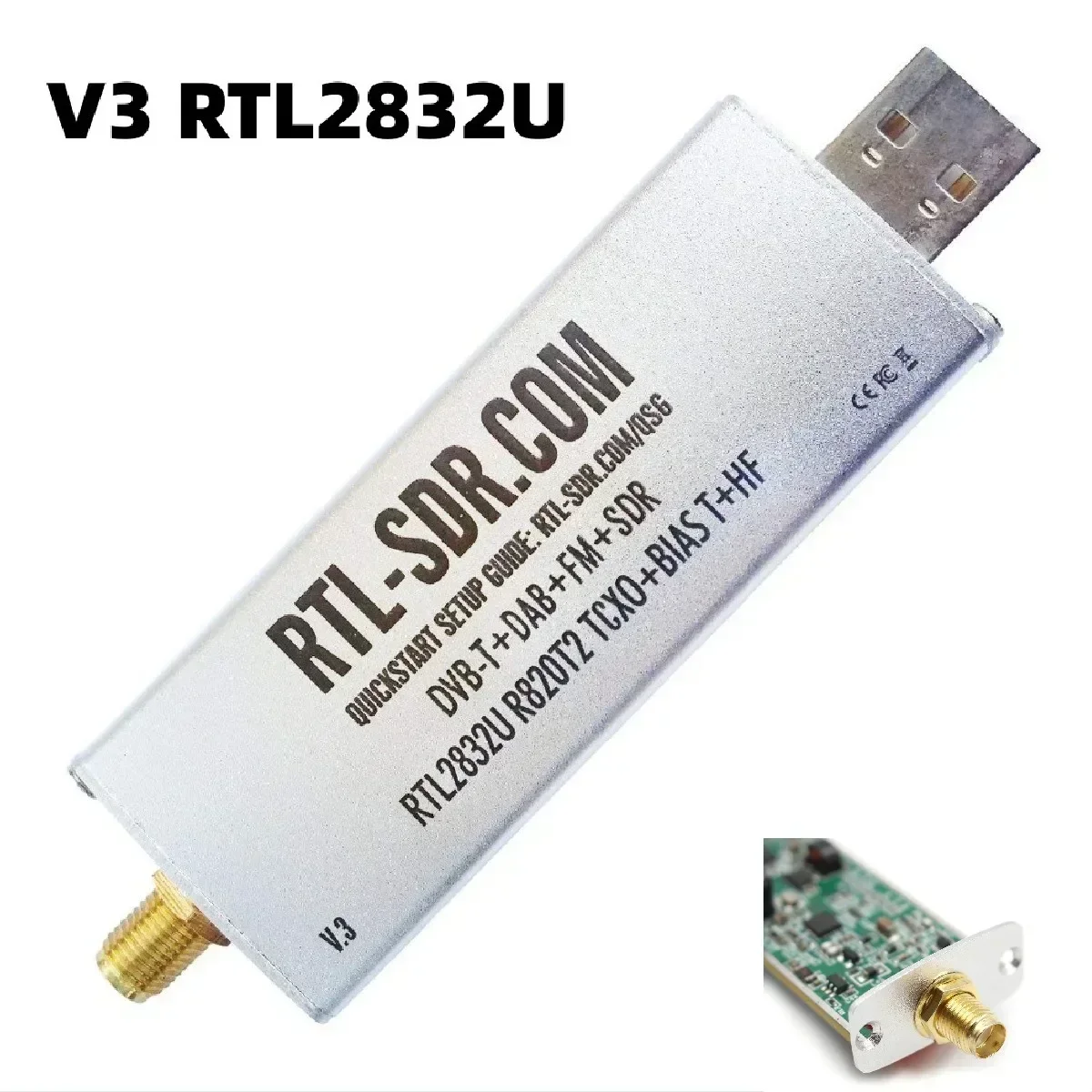 RTL-SDR Blog RTL SDR V3 RTL2832U 1PPM TCXO HF BiasT SMA Software Defined Radio (list Of Dongles Only) Frequencies Up To 3.2 MHz