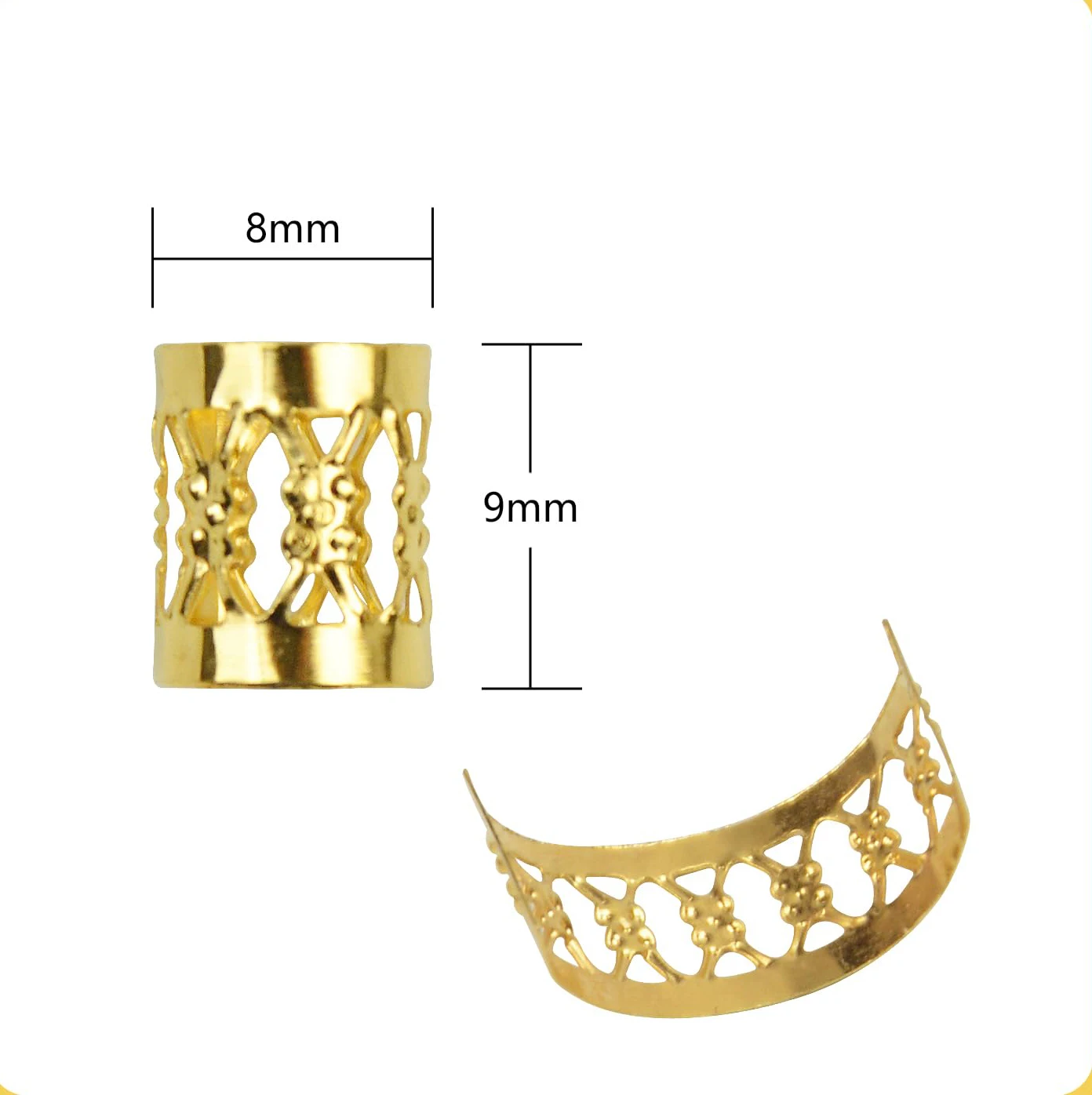 50Pcs Metal Dreadlocks Hair Beads Braid Rings Cuff Clips Reusable Braiding Hair Accessories for Women Girls