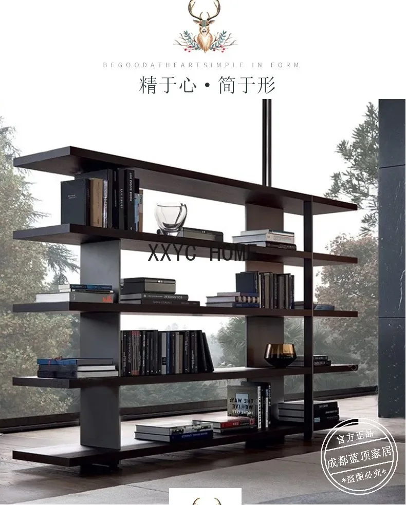 الشمال خشب متين رف الكتب خزانة الكتب الأمريكية لوفت النمط الصناعي الرجعية الحديد الفن تخزين الرف الطابق تخزين الرف عرض موقف