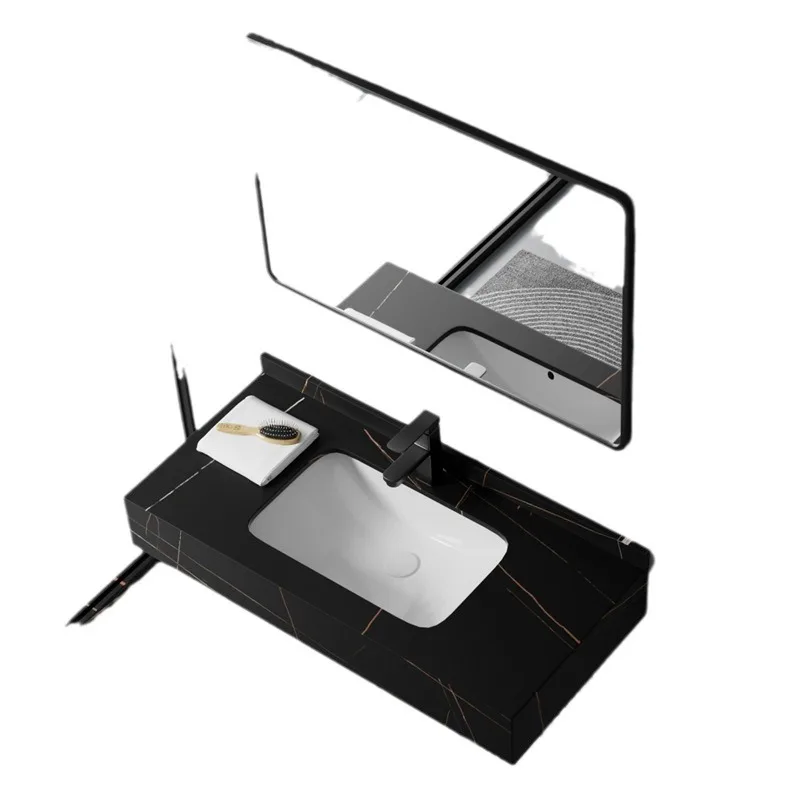 

Modern simplicity, integrated rock slab suspension, wash basin