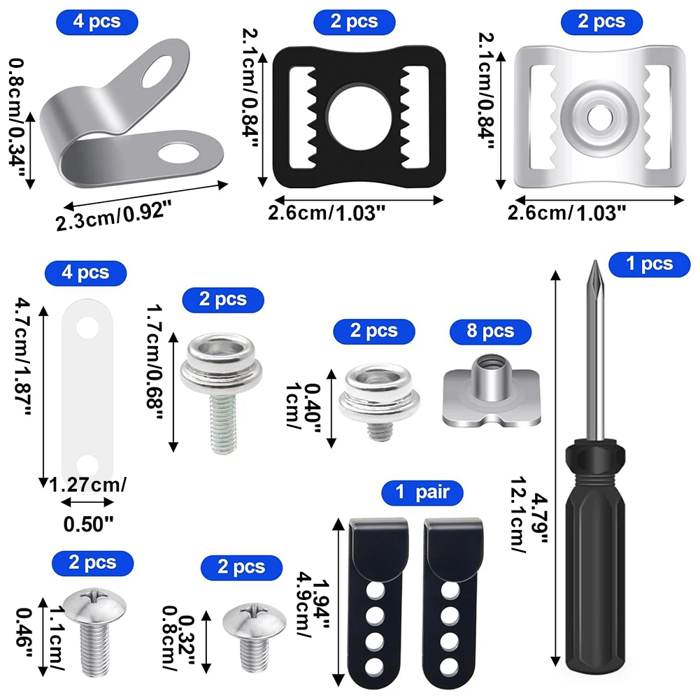 31 pz/set kit di riparazione casco da hockey comprese clip visiera J clip cacciavite parti di ricambio per riparazione casco da baseball softball