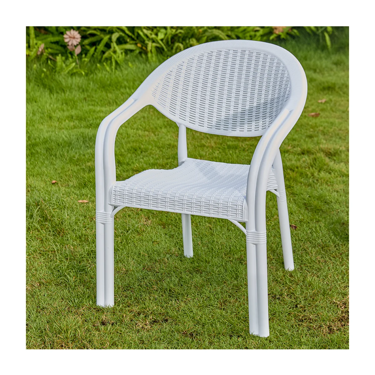 

Outdoor furniture PVC plastic rattan chair white garden plastic chairs