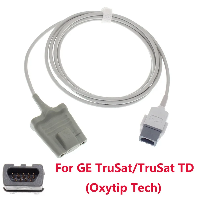 

Spo2 Sensor Compatible GE Datex-Ohmeda TruSat/TruSat TD Monitor,Oxytip Tech 9pin OXY-F4A-MC Finger/Ear Oximetry Cable,3m.