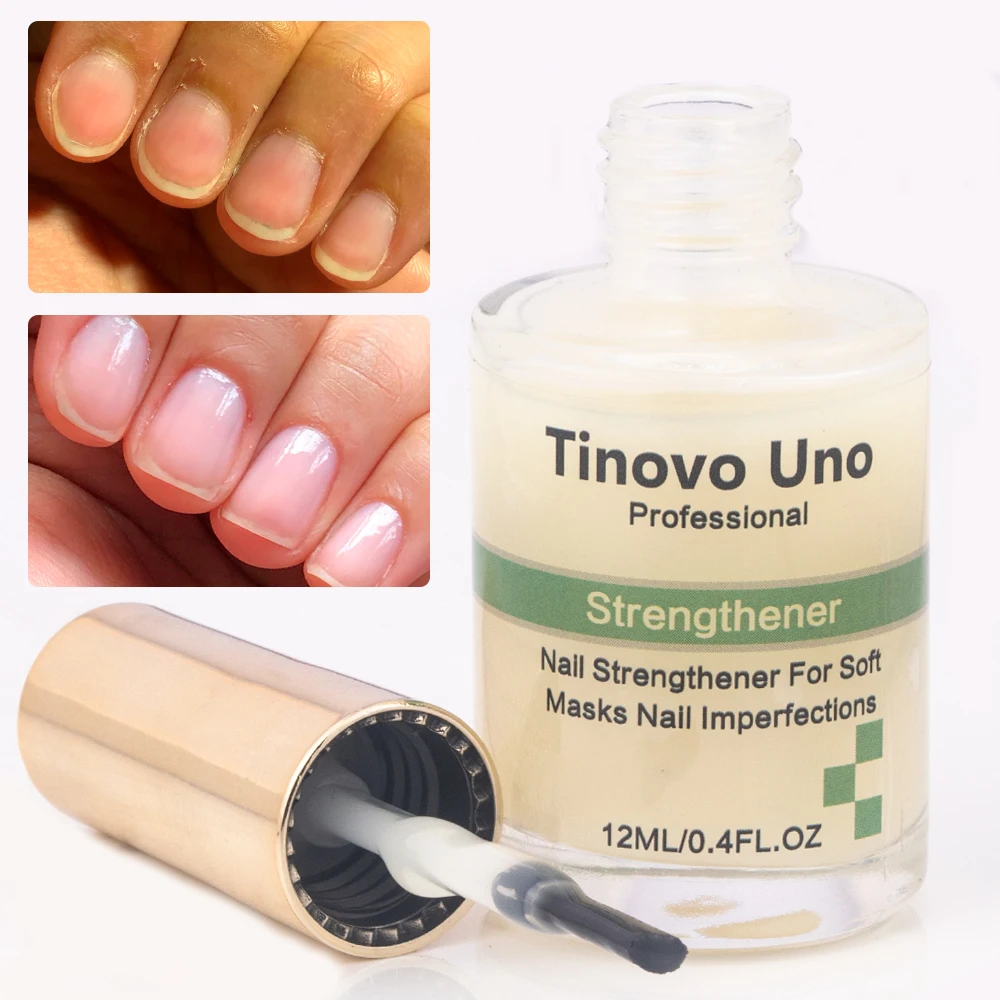 Tinovo Uno Nail Strengthener Treatment for Soft Damaged Nails Masks Nail Imperfections 12ML Keratin Cuticle Oil Conditioner Care