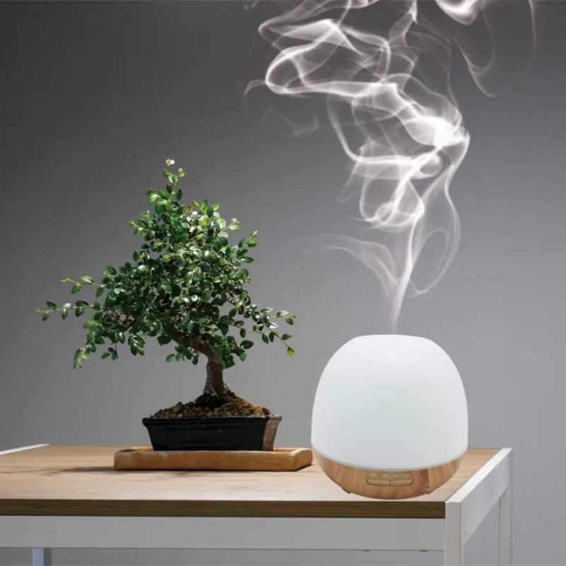 

Colorful Light Negative Ion Mute Essential Oil Ultrasonic Aromatherapy Machine Wood Grain Night Light Table Lamp Table Top Humid