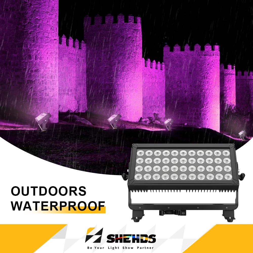 SHEHDS Wasserdichte LED 44x10W RGBW 4in1 Flutlichtanlage Außenbeleuchtung für DJ Disco Theater Nachtclub Helligkeit Stroboskop-Effekt