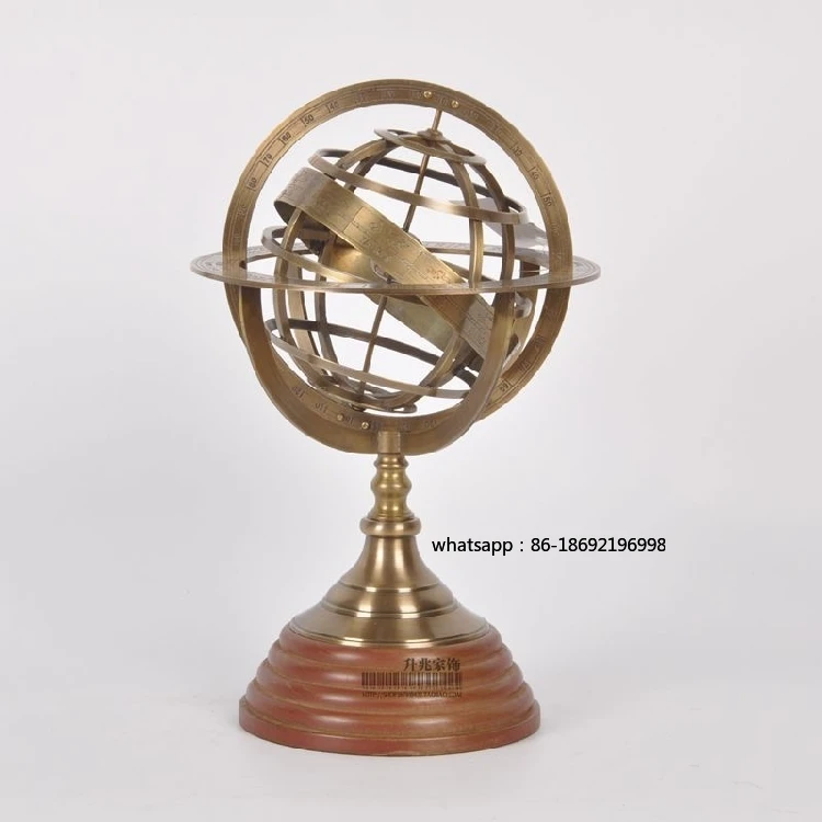 American Vintage Nostalgic European Home Accessories Study Abstract Gifts Gifts Brass Armillary Sphere Globe Ornaments
