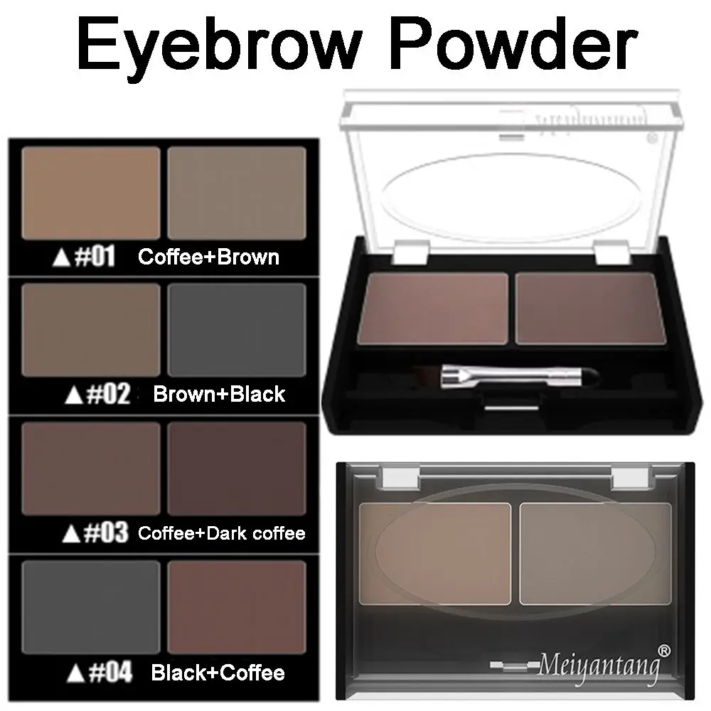 Paleta portátil para niñas, Kit cosmético de belleza de 2 colores, potenciador de cejas, sombra Nasal, herramientas de maquillaje en polvo para cejas