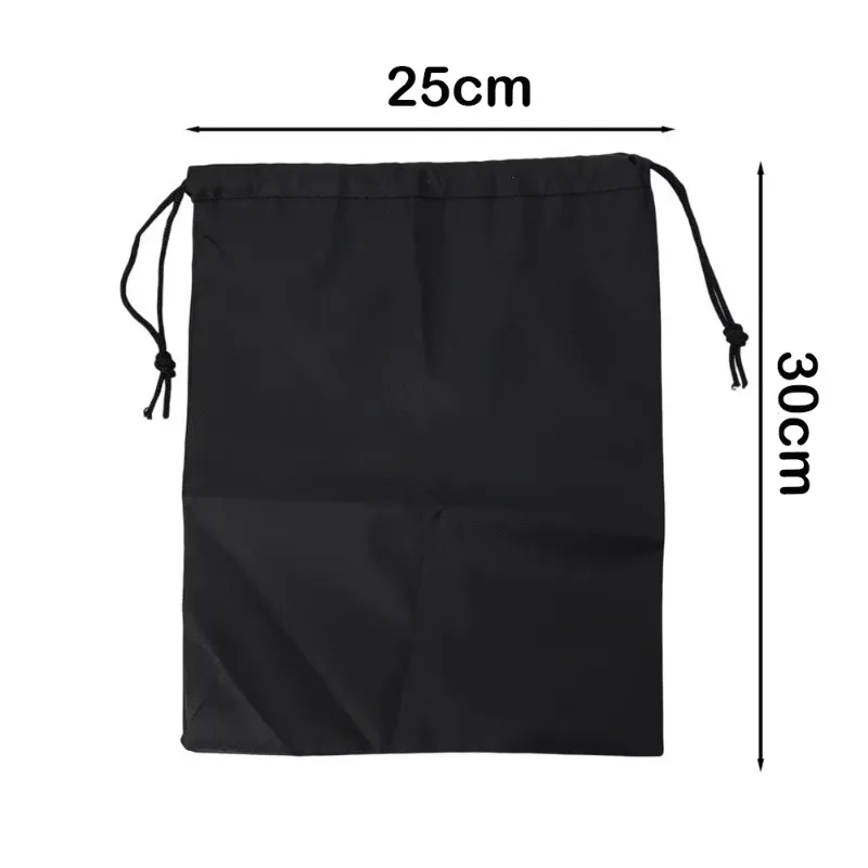 Drawst Closure Drawstring Storage Pouch Portable Nylon Multi-Functional Storage Bag Black Waterproof Drawstring Bags