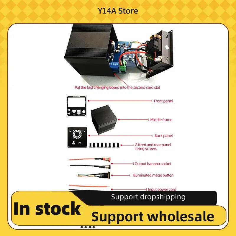 

Y14A DIY Kit DC Buck Boost Converter Power Module Aluminum Alloy Housing Full Protocol PD Fast Charging Type-C Port