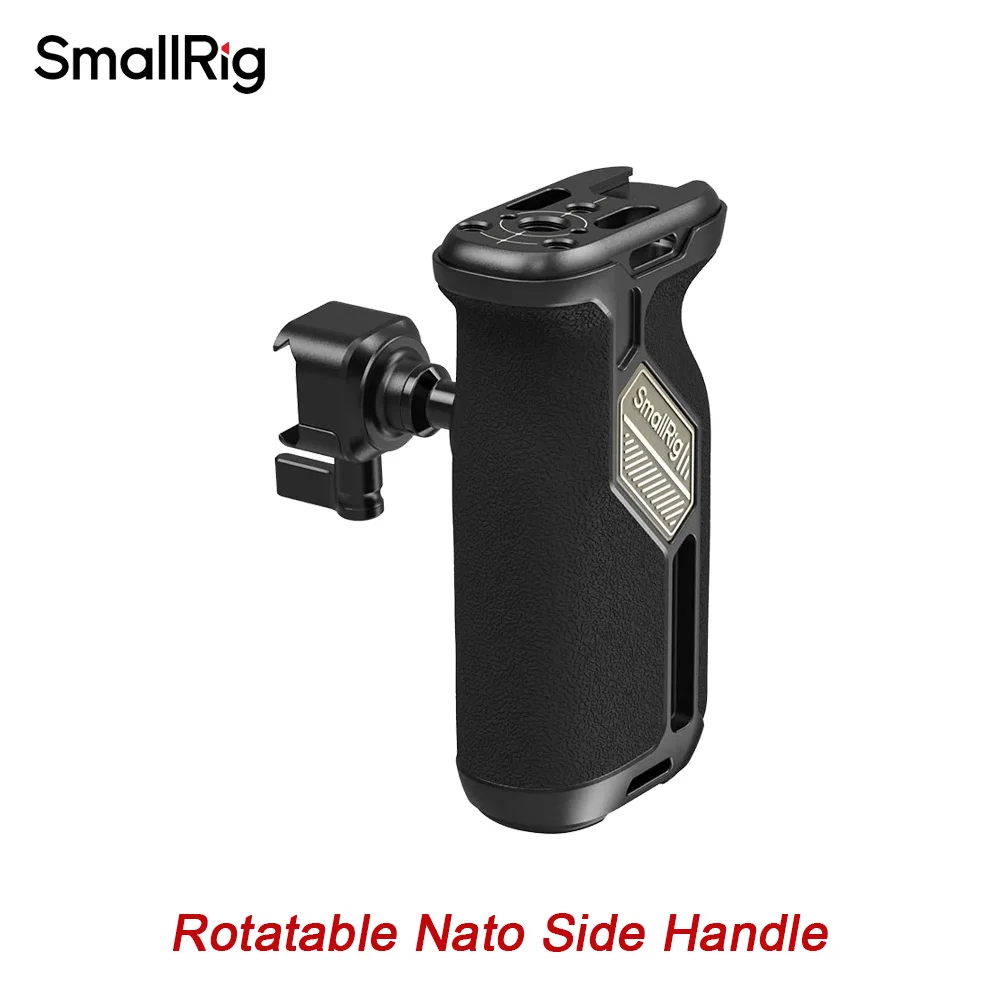 

SmallRig Universal Rotatable NATO Side Handle Rotate 360 ,Camera Side Handle with Anti-Slip Silicone Camera Grip Load 15kg