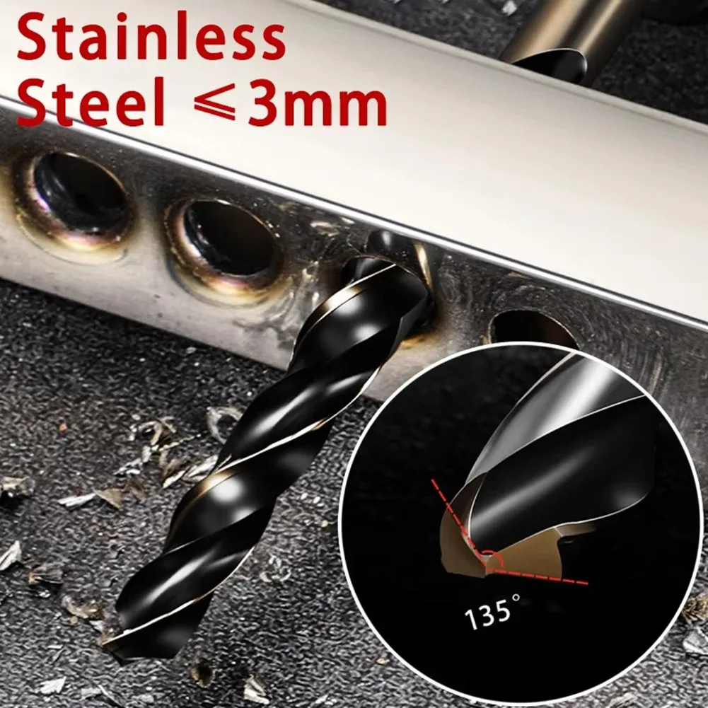 

Drill Bit Set 13pcs with Hex Shank for Metal Wood Drilling 1.5 to 6.5mm Cobalt Coated HSS Tool for Power Drills