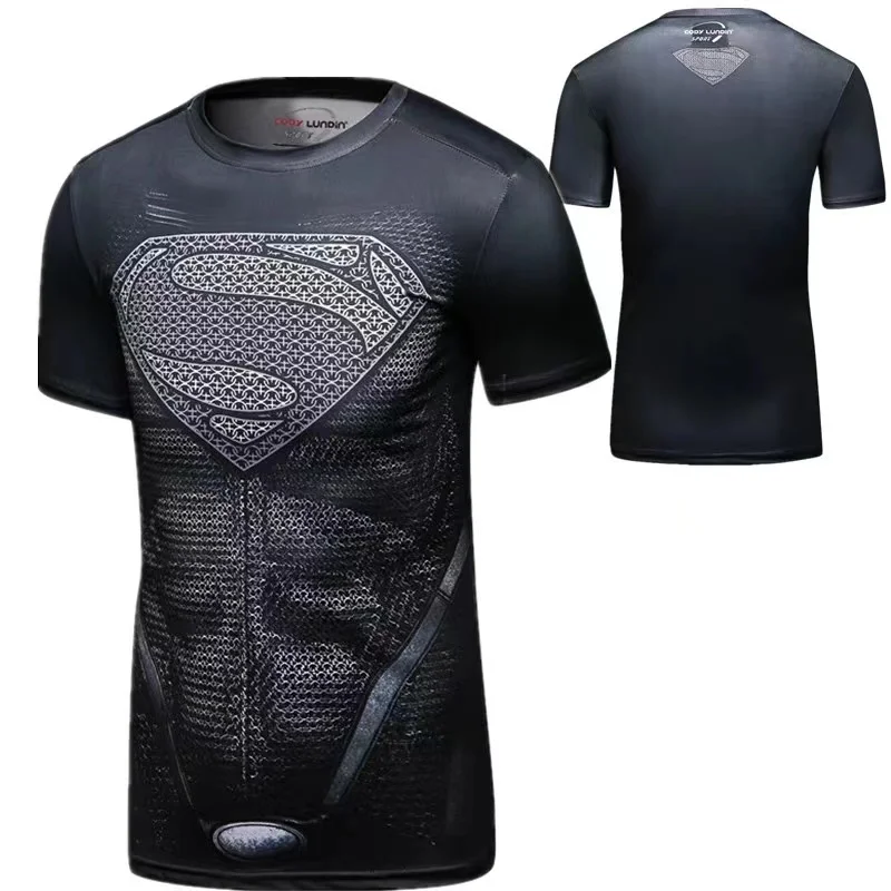 2024 Summer New 3D Printing Children\'s Clothing Personalized Superman Mecha Animal Pattern Short-sleeved Quick-drying T-shirt