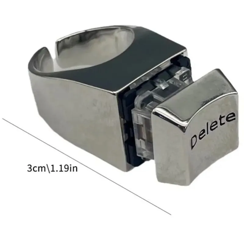 Adjustable Statement Rings Metal Delete Anything Rings Decompression Vent Keyboard Opening Unique Jewelry