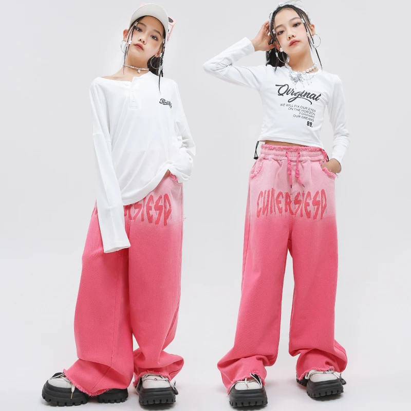 Ragazze Hip Hop abbigliamento Crop top pantaloni Cargo bambino Street Dance felpa che mostra vestiti set bambini sala da ballo spettacolo costumi Jazz