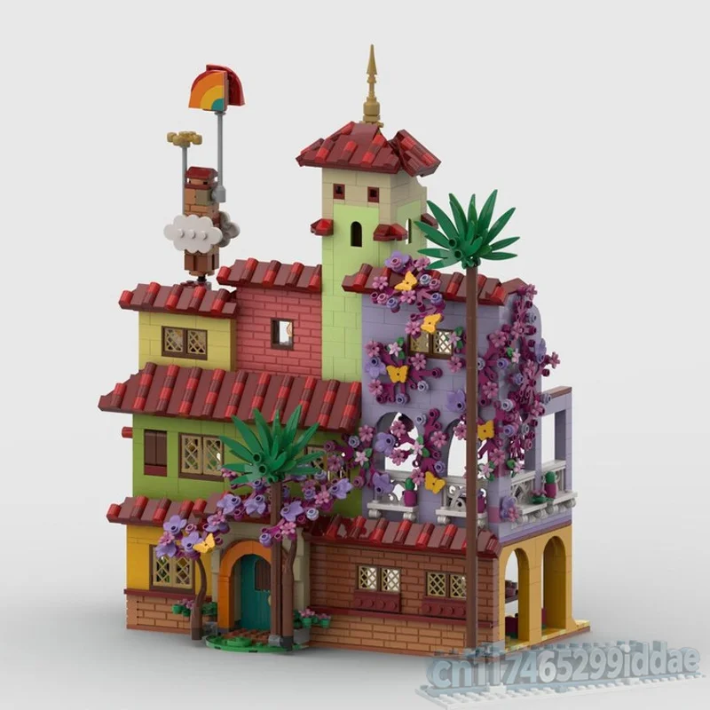 NEW 1526PCS Vibrant Tropical Magic Townhouse MOC Model DIY Assembled Building Bricks Multi-Color Fantasy Villa Architectural Toy