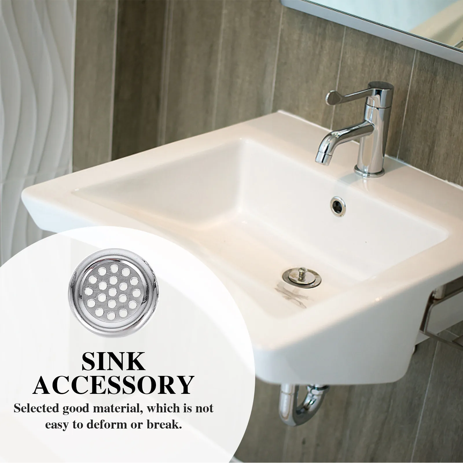 20Pcs Bathroom Sink Overflow Ring Wash Basin Overflow Hole Cover Plastic Replacement Sink Accessory Easy Install