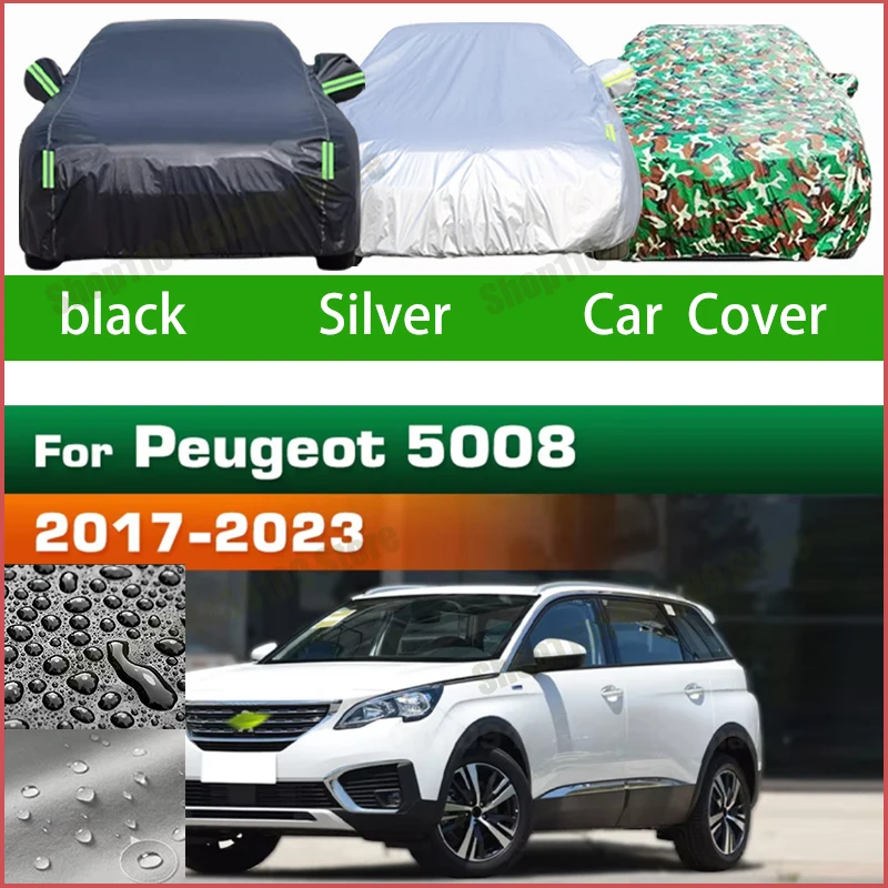 

For Peugeot 5008 2017-2023 Car Cover Sunshade UV-Protection Auto Cover Case Waterproof Dust-proof All Weather Outdoor Protection