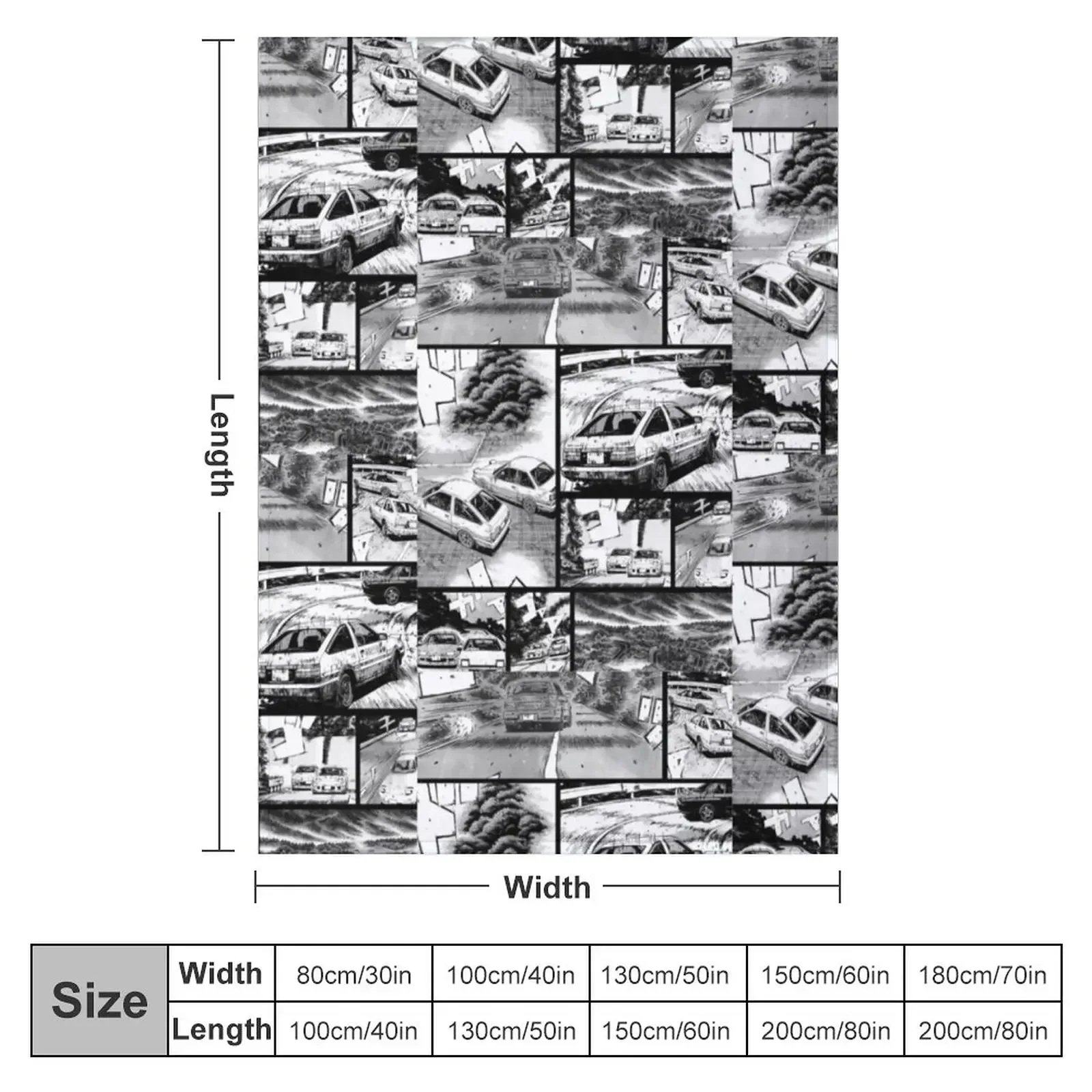 Initial D manga Throw Blanket Multi-Purpose Beautifuls Blankets