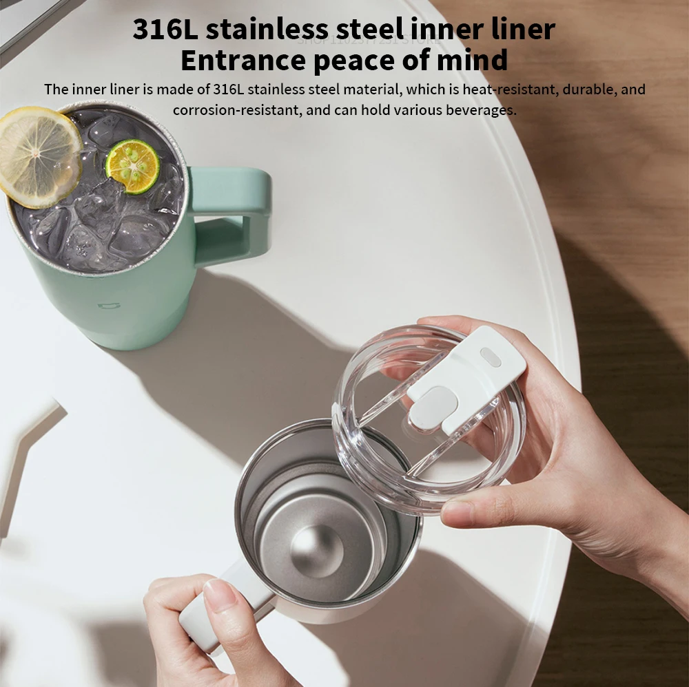 Original Mijia Straw Cup 1L High Capacity 316L Stainless Steel Strong Cold Preservation Insulation Food contact grade Straw CN