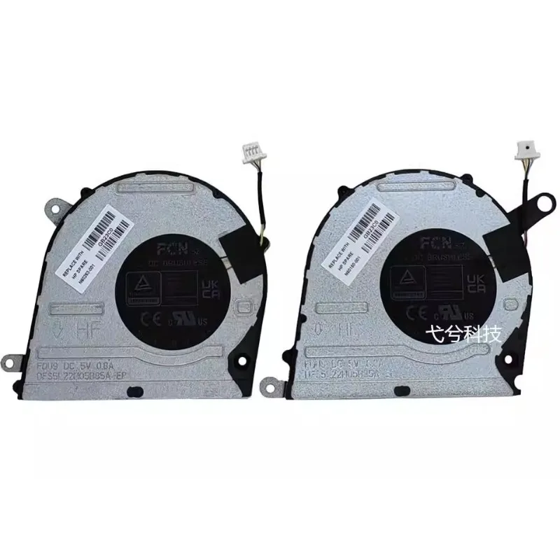 New CPU GPU Cooler Fan for HP 14-EW 14-EY 14T 14Z-EW TPN-W159 TPN-W160 Cooling Fan N60150-001 N60263-001