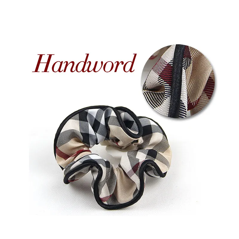 1-2Pcs/set Woman Fashion Plaid Large hair circle Hair Ties Girls Ponytail Holders Rubber Band Female Hairband Hair Accessories