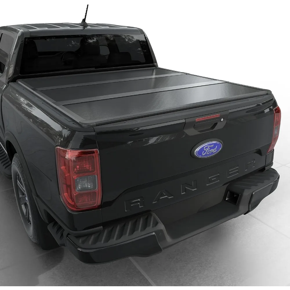 غطاء تونيو لسرير الشاحنة الصلب ثلاثي الطي متوافق مع سرير فورد مافريك 2022-2025 بطول 4.6 قدم (54.4 بوصة) #1