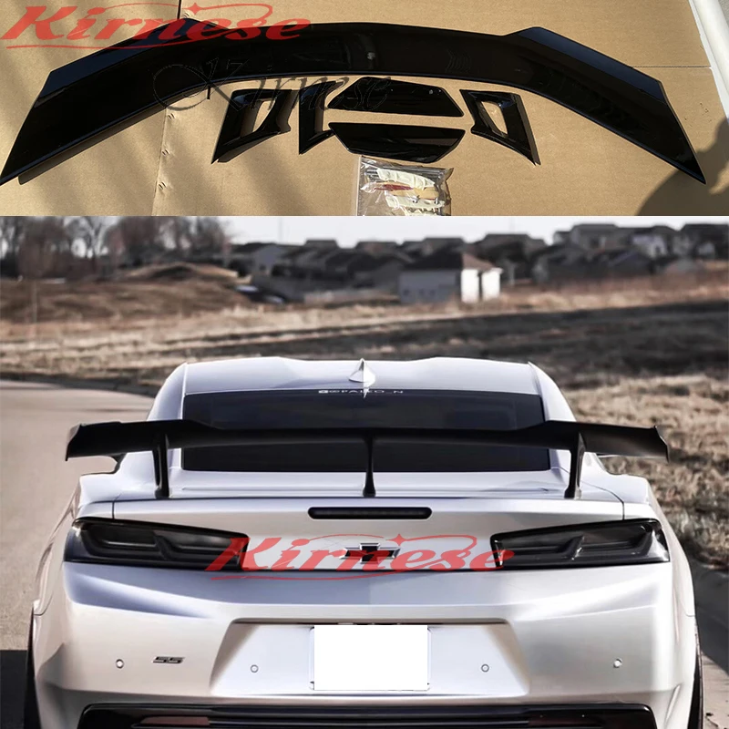 ZLE Style Black Rear Trunk Lid Wing Spoiler Fit for 2016 2017 2018 2019 Chevrolet Camaro 