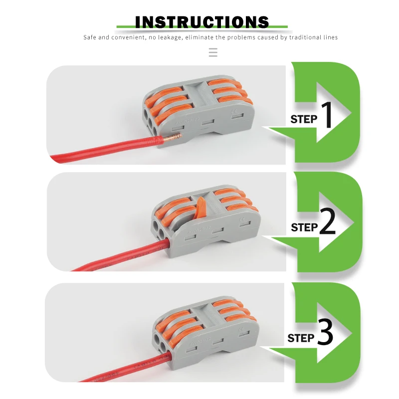 Quick Wire Connectors push-in Spring splicing Butt Wiring Connection Electrical Compact Cable Connector Junction box 2/3/4/5Pin