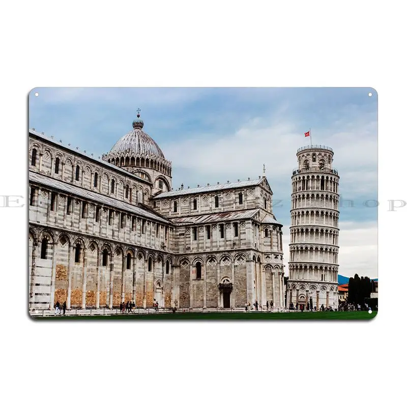 Pisa Tower And Cathedral 2 Metal Plaque Poster Pub Plates Cinema Club Personalized Cave Tin Sign Poster