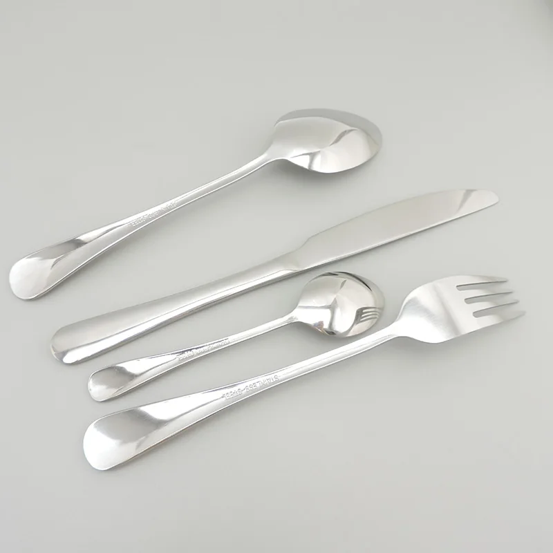 silver Dinnerware Set Luxury Cutlery Steel Set Quality Tableware spoon Knives Forks Dining Dinner Western Food Restaurant