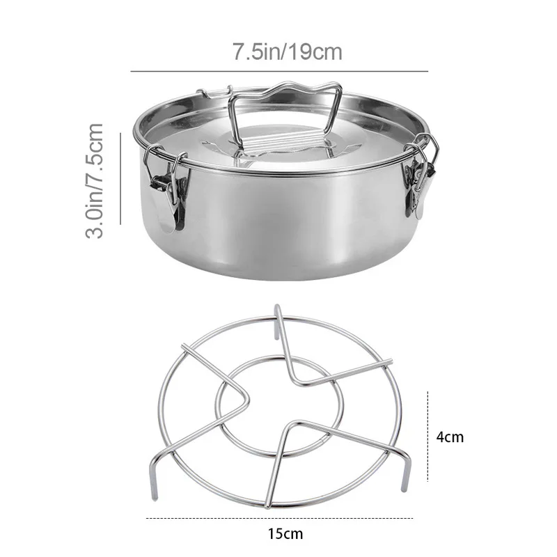 1 Set 304 Stainless Steel Steamer With Rack S:19*7.5cm/L:21*8cm Steamer Basket Multifunctional Cooking Accessory With Rack