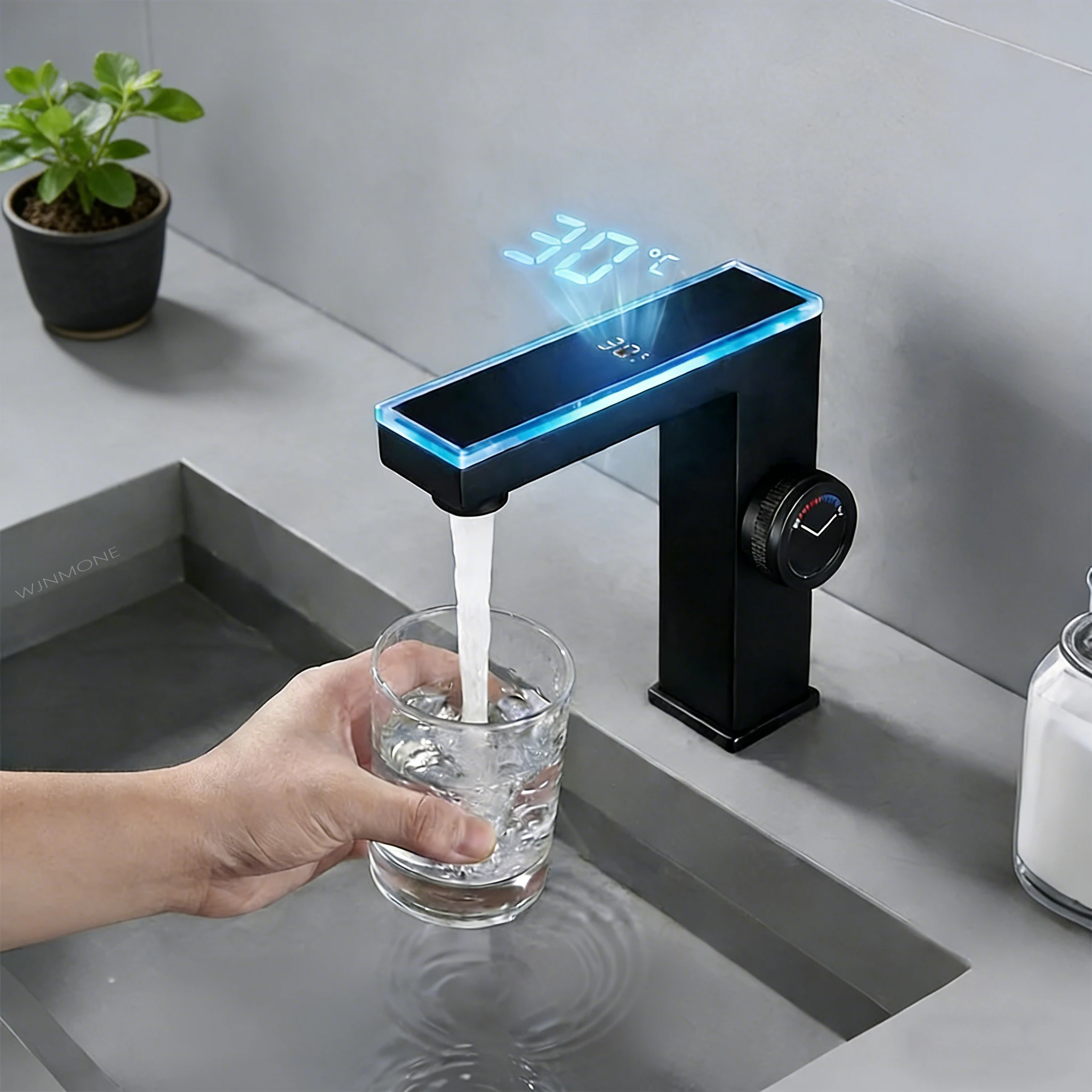 Modern Hot Sale Bathroom Faucet LED Temperature Display Smart Bathroom Sink Faucet Hot and Cold Mixer Basin Tap Washbasin Faucet