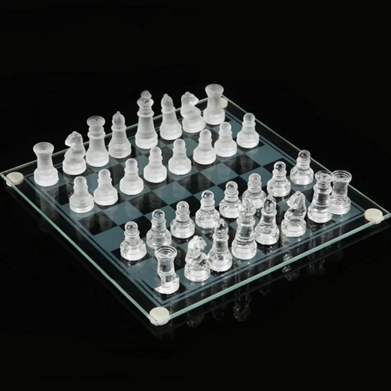 

Pocket Glass Chess Set Table Luxury Party Family Children Outdoor Box Chess Set Eorthotics Piezas De Ajedrez Luxury Accessories