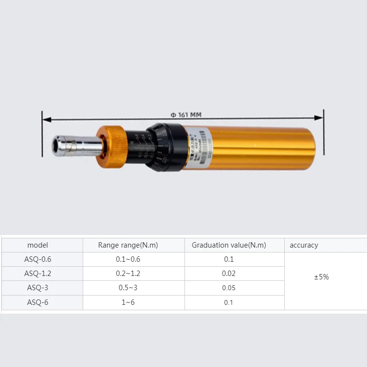 Industrial Grade Manual Adjustable Torque Force Professional Adjustable Preset Force Screwdriver