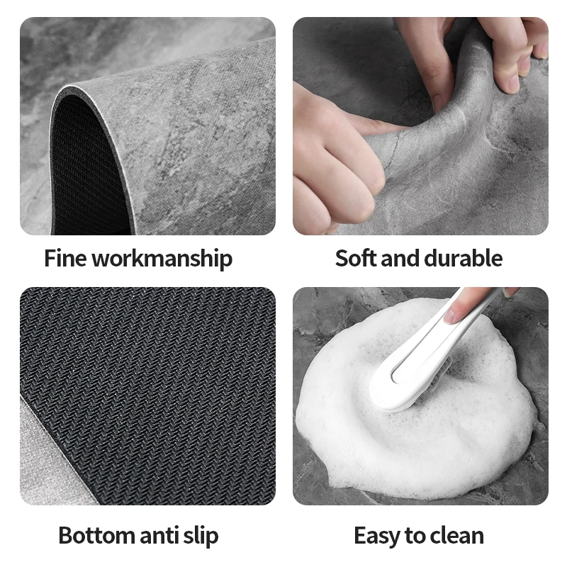 Diatomit-Matte Superabsorbierende Badezimmermatte Rutschfester Badteppich Duschraum-Eingangsmatte Toiletten-Fußmatte Badezimmerteppich – Detail 3