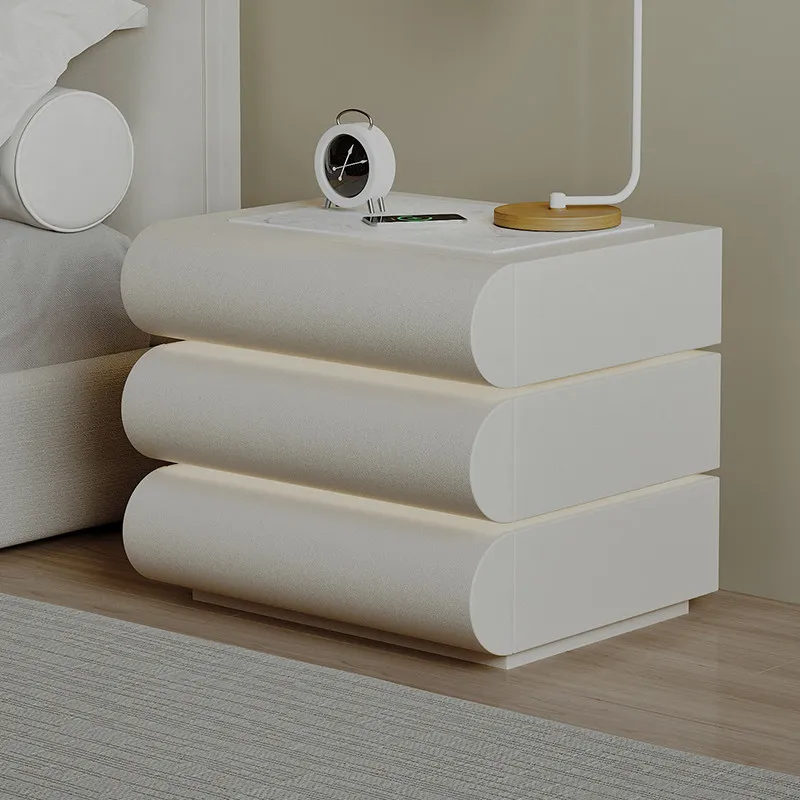 Design Japanese Bedside Table Modern Minimalist Grey Industrial Bedside Table Drawers Mini Mesitas De Noche Bedroom Furniture