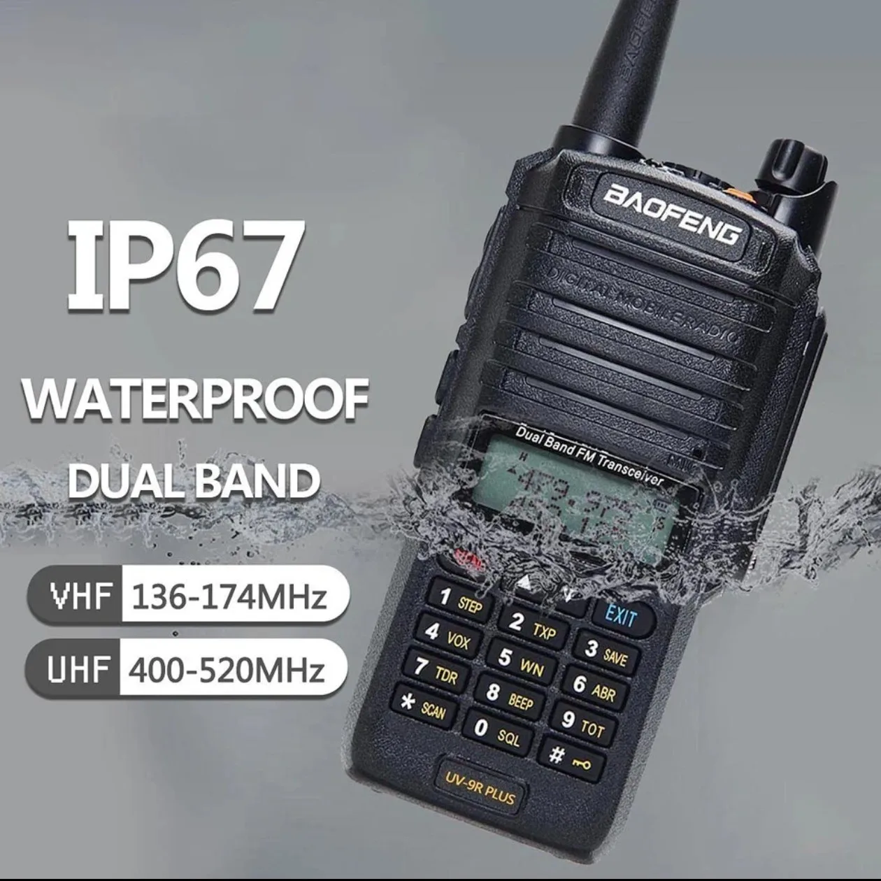 

Baofeng UV-9R Plus Waterproof IP67 Dust-proof High Power 8W Walkie Talkie UV 9Rplus UHF VHF Radio UV 9R PLUS EU9X