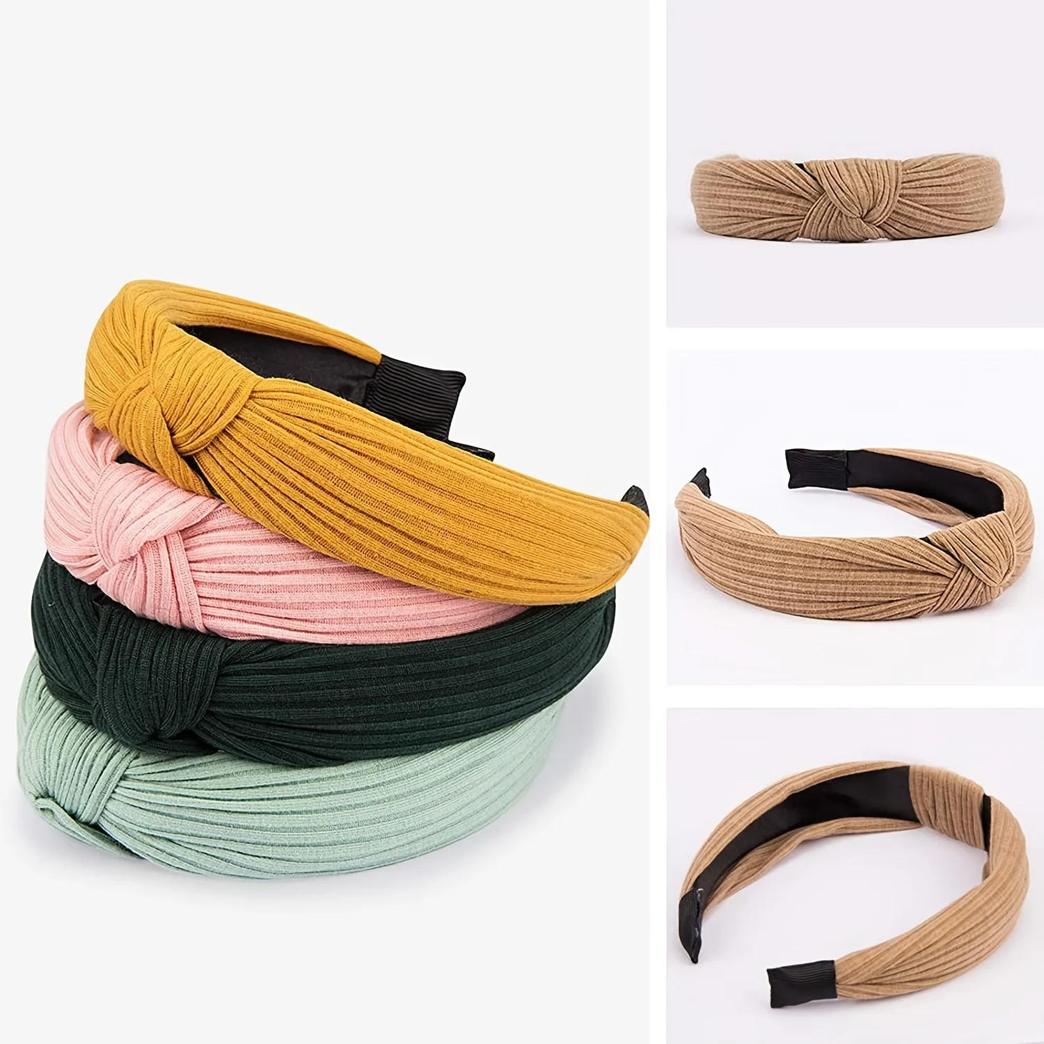 8-piece women's multicolor striped top knot headband Wash Makeup Go Out Hair for women hair accessories Birthday gift date