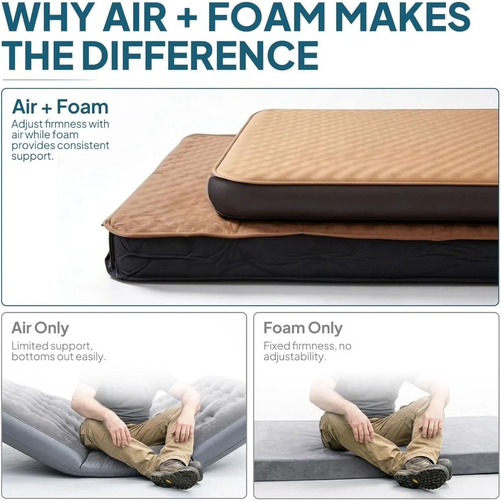 Self Inflating Camping Mattress Air Foam Sleeping Pad 4.5 Inch Thick with Pump Sack