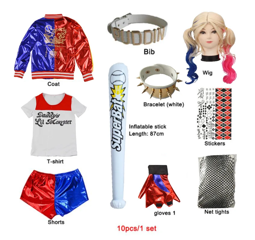 

Cosplay Bunuh Diri Kaus Monster Team Jaket Celana Sabuk Kalung Sarung Tangan Lengkap Set