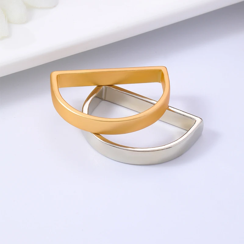 

Alloy Half Round Napkin Ring Creative Modern Simple D-shaped Napkin Buckle Gold Polished Napkin Ring